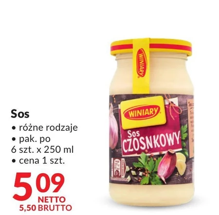 Winiary Sos czosnkowy 250 ml