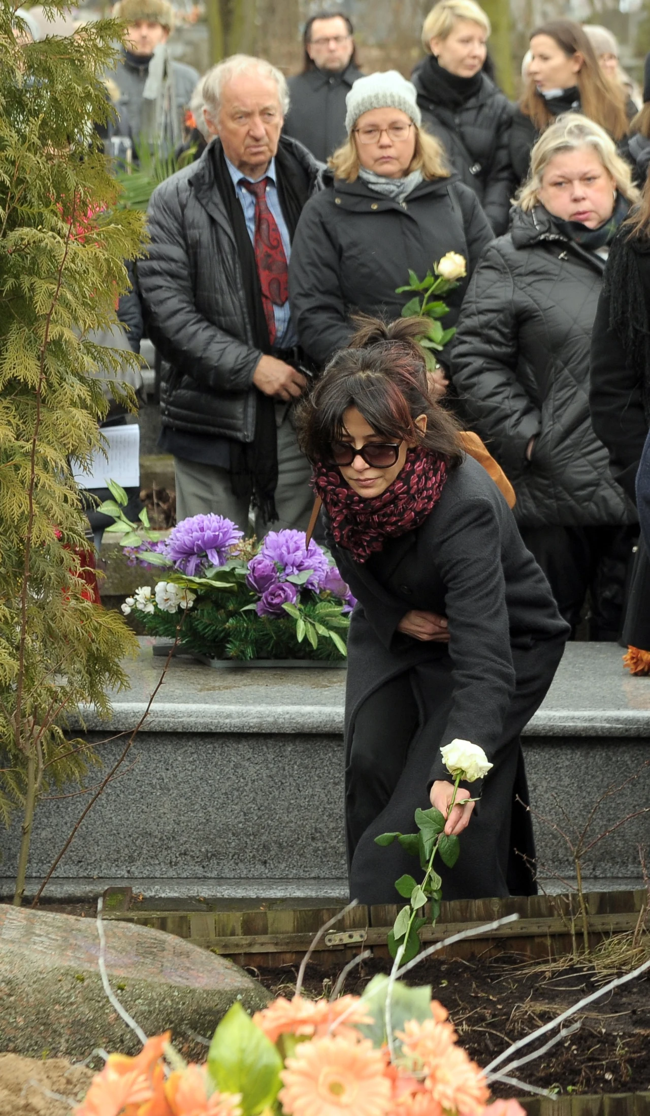 Sophie Marceau na pogrzebie Żuławskiego