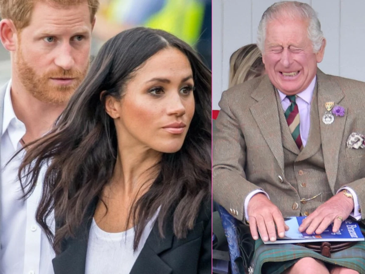 Król Karol III, książę Harry, Meghan Markle Król Karol III, książę Harry, Meghan Markle
