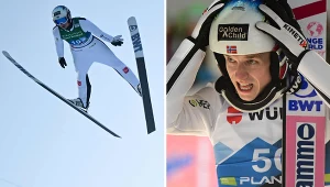 Skoki narciarskie. Halvor Egner Granerud w locie podczas mistrzostw świata w Planicy