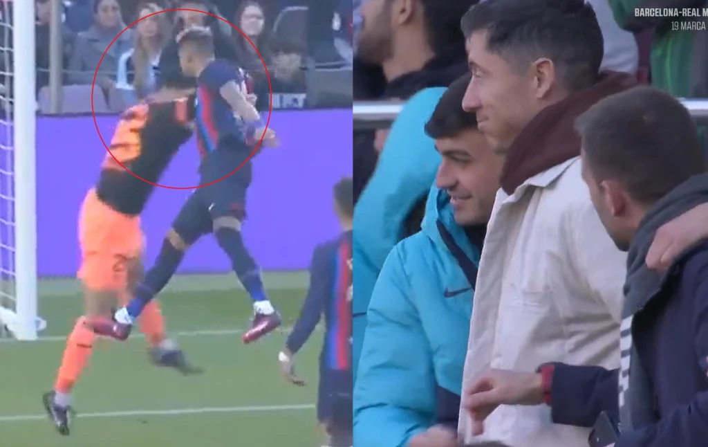 Robert Lewandowski oglądał mecz Barcelona - Valencia z wysokości trybun