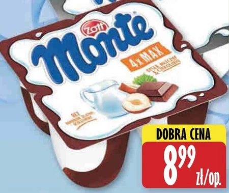 Zott Monte Deser mleczny z czekoladą i orzechami 400 g (4 x 100 g)