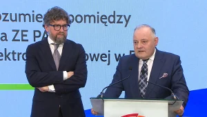 Prezes ZE PAK Piotr Woźny i prezes PGE Wojciech Dąbrowski