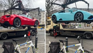 Rowerowy patrol "dopadł" Ferrari i Lamborghini. Kierowcy musieli się zdziwić