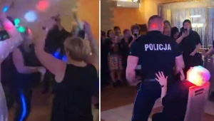 Męski striptiz na imprezie Solidarności