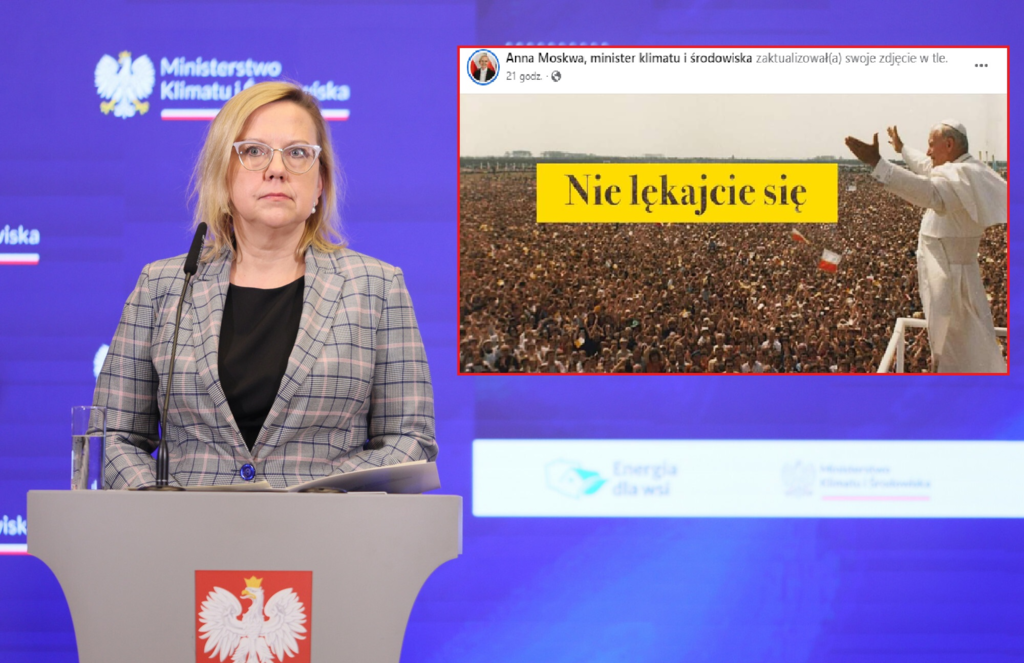 Ministra klimatu w geście solidarności z papieżem postanowiła zmienić zdjęcie w tle na swoim oficjalnym koncie na Facebooku.