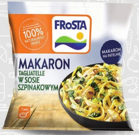 FRoSTA Makaron w sosie szpinakowym z pieczarkami 450 g