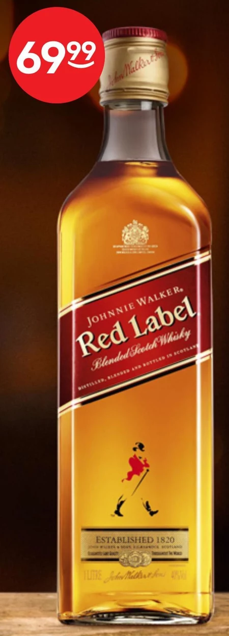 Johnnie Walker Red Label Blended Scotch Whisky 1 l