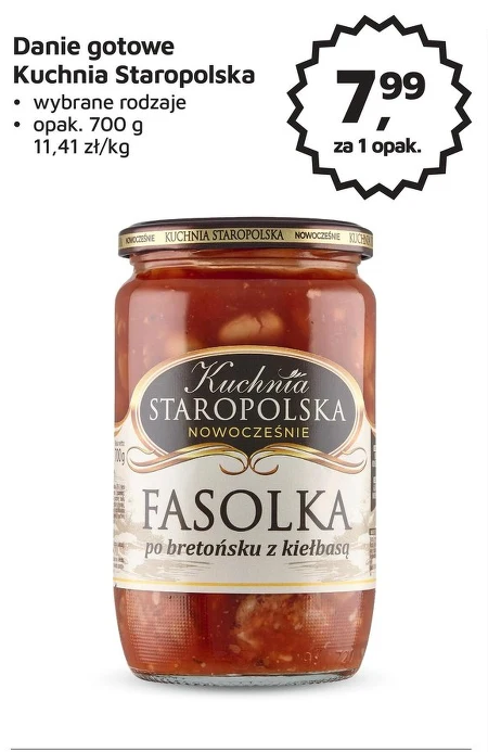 Kuchnia Staropolska Fasolka po bretońsku z kiełbasą 700 g