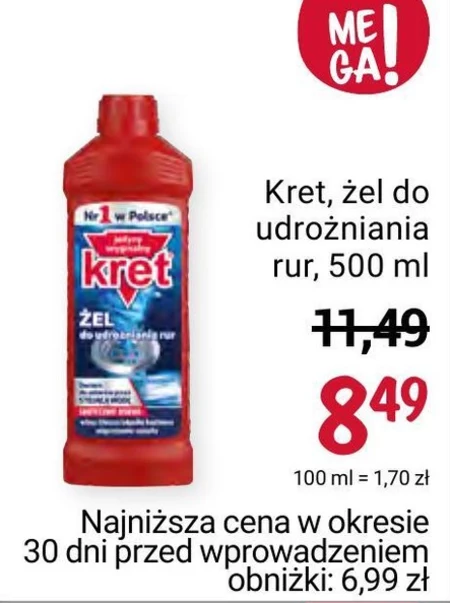 kret Żel do udrożniania rur 500 g