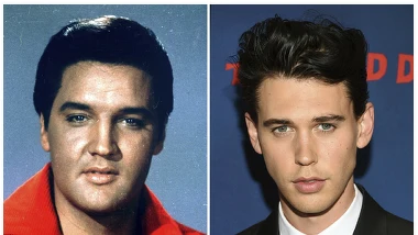 Zdjęcie Elvis Presley w 1964 roku i Austin Butler 2019 w roku
