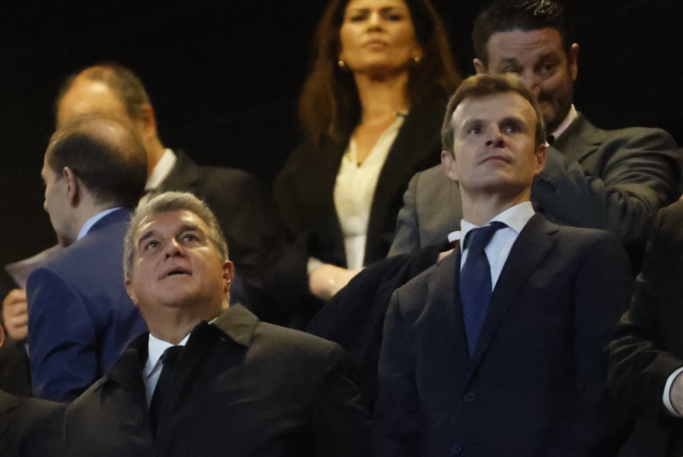 Prezydent Athletic Bilbao Jon Uriarte i FC Barcelona Joan Laporta