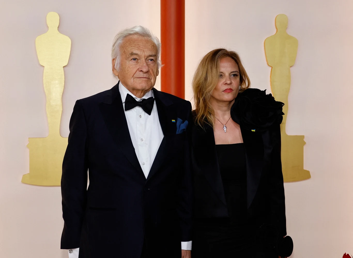 Jerzy Skolimowski i Ewa Piaskowska na gali rozdania Oscarów 2023 Jerzy Skolimowski i Ewa Piaskowska na gali rozdania Oscarów 2023