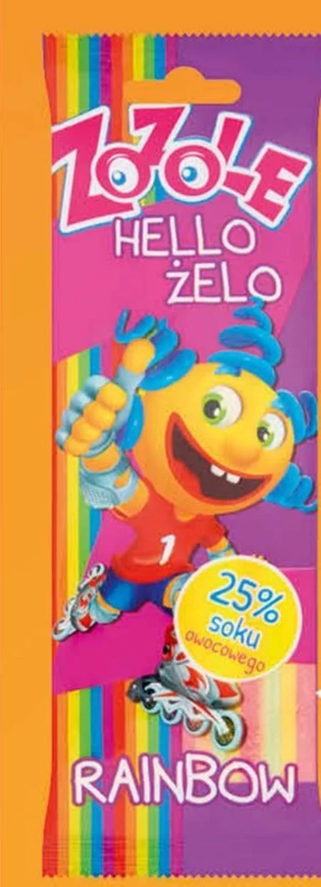 Zozole Hello Żelo Rainbow Tęczowe żelki o smaku owocowym super kwaśne 75 g