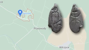 Jednym ze znalezisk w Darominie jest amulet,  z bliżej nieokreślonym symbolem po stronie drugiej