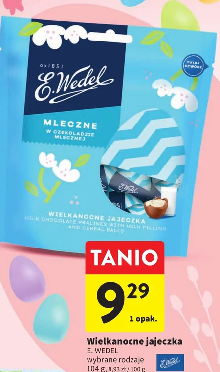 E. Wedel Wielkanocne jajeczka mleczne w czekoladzie mlecznej 104 g