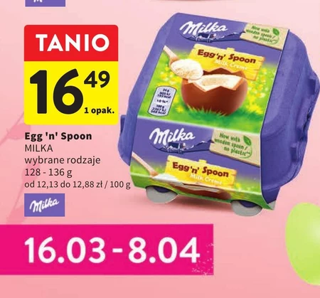 Milka Egg 'n' Spoon Milk Creme Czekolada mleczna 136 g (4 x 34 g)