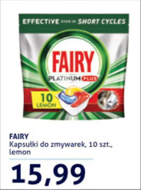 Fairy Platinum Plus Cytryna Tabletki do zmywarki All In One, 10 tabletek