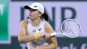 Iga Świątek podczas meczu z Biancą Andrescuu w trakcie Indian Wells