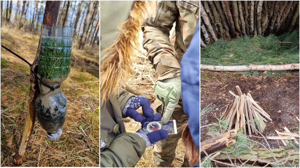 Podczas części survivalowej uczyliśmy się m.in. uzdatniać wodę, posługiwać kompasem i budować schronienie w lesie. Podczas części survivalowej uczyliśmy się m.in. uzdatniać wodę, posługiwać kompasem i budować schronienie w lesie.