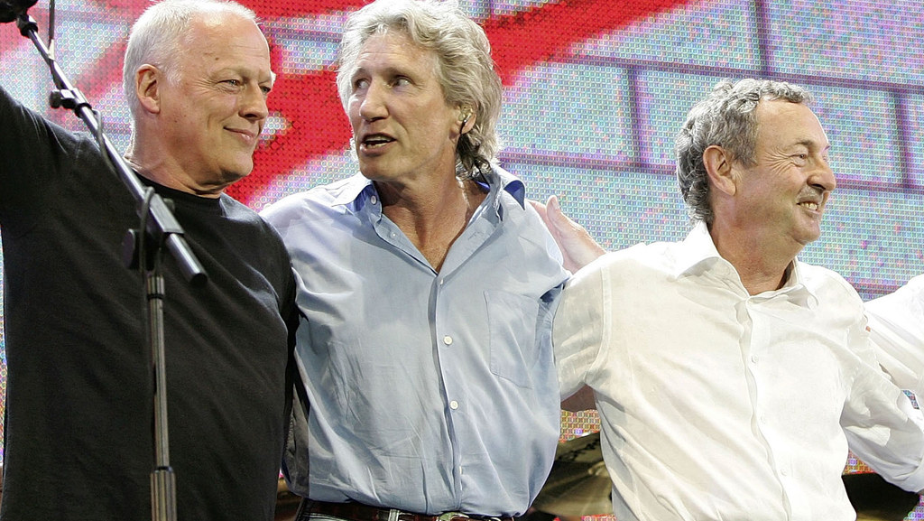 David Gilmour, Roger Waters i Nick Mason w 2005 roku