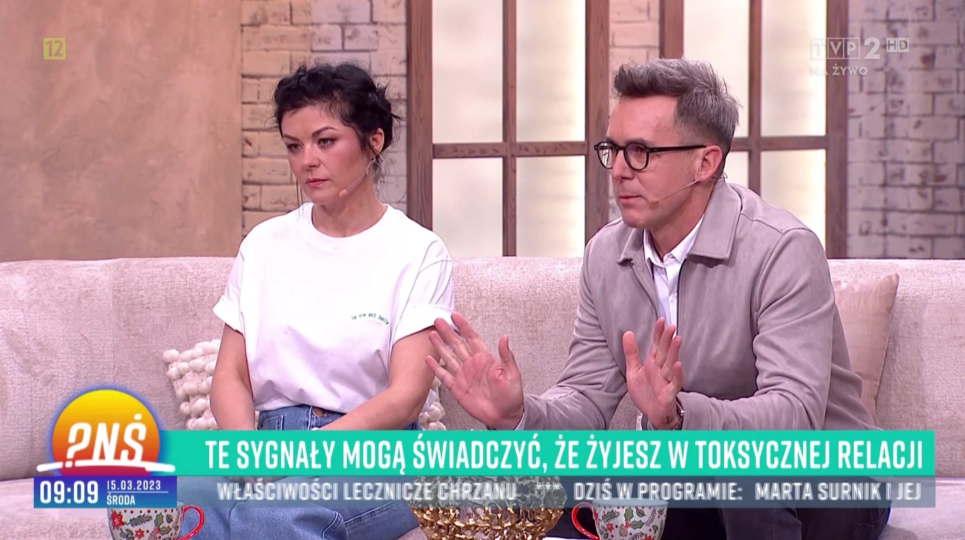 Kurzajewski i Cichopek o przemocowym związku w "Pytaniu na śniadanie" - screen pytanienasniadanie.tvp.pl Kurzajewski i Cichopek o przemocowym związku w "Pytaniu na śniadanie" - screen pytanienasniadanie.tvp.pl