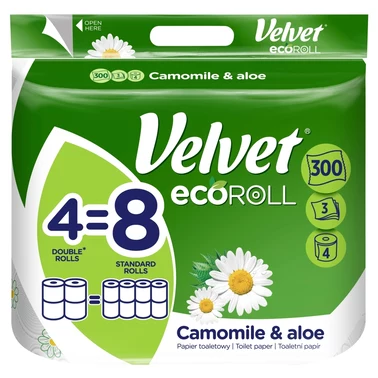 Velvet ecoRoll Camomile & Aloe Papier toaletowy 4 rolki - 0