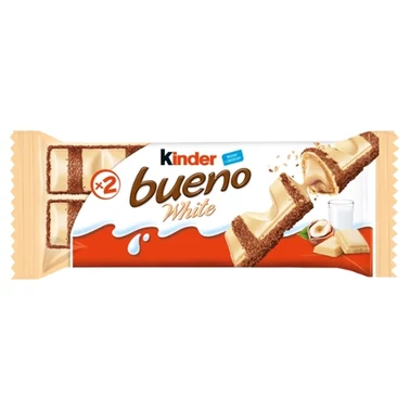 Kinder Bueno White Wafel w białej czekoladzie z mleczno-orzechowym nadzieniem 39 g (2 sztuki) - 0