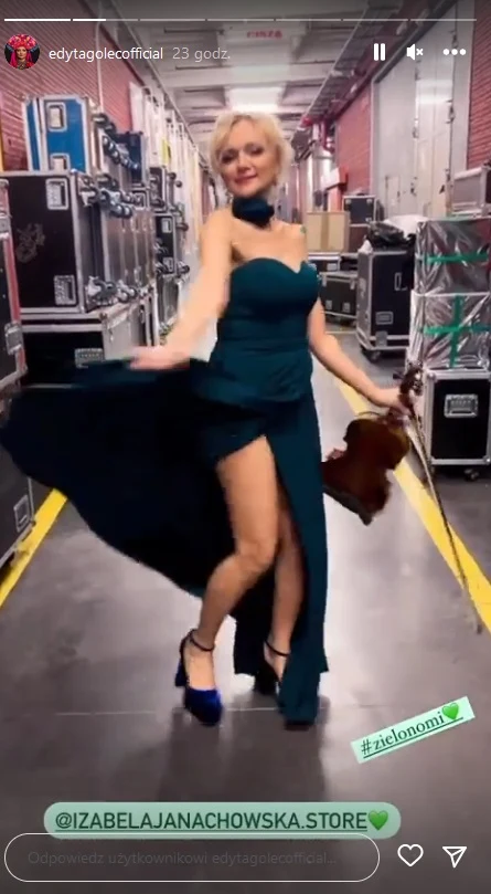 Edyta Golec w sukni ze sporym rozcięciem