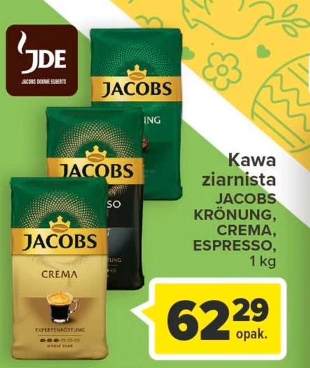 Jacobs Cafè Espresso Strong Kawa ziarnista palona 1000 g