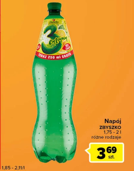 Zbyszko Napój gazowany 3 cytryny 1,75 l