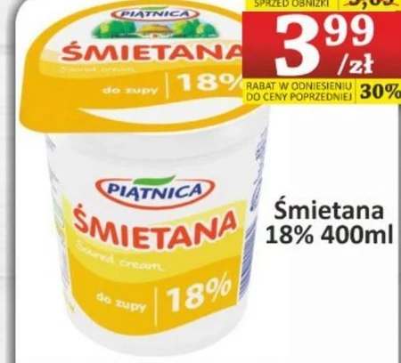 Piątnica Śmietana 18 % 400 g