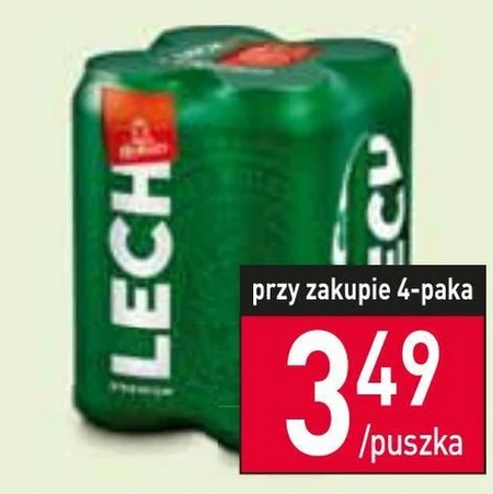 Lech Premium Piwo jasne 2 l (4 x 0,5 l)