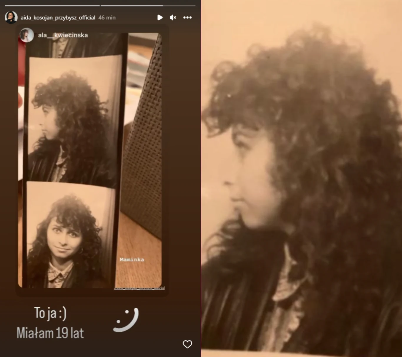 Aida Kosojan-Przybysz na zdjęciu z młodości Aida Kosojan-Przybysz na zdjęciu z młodości