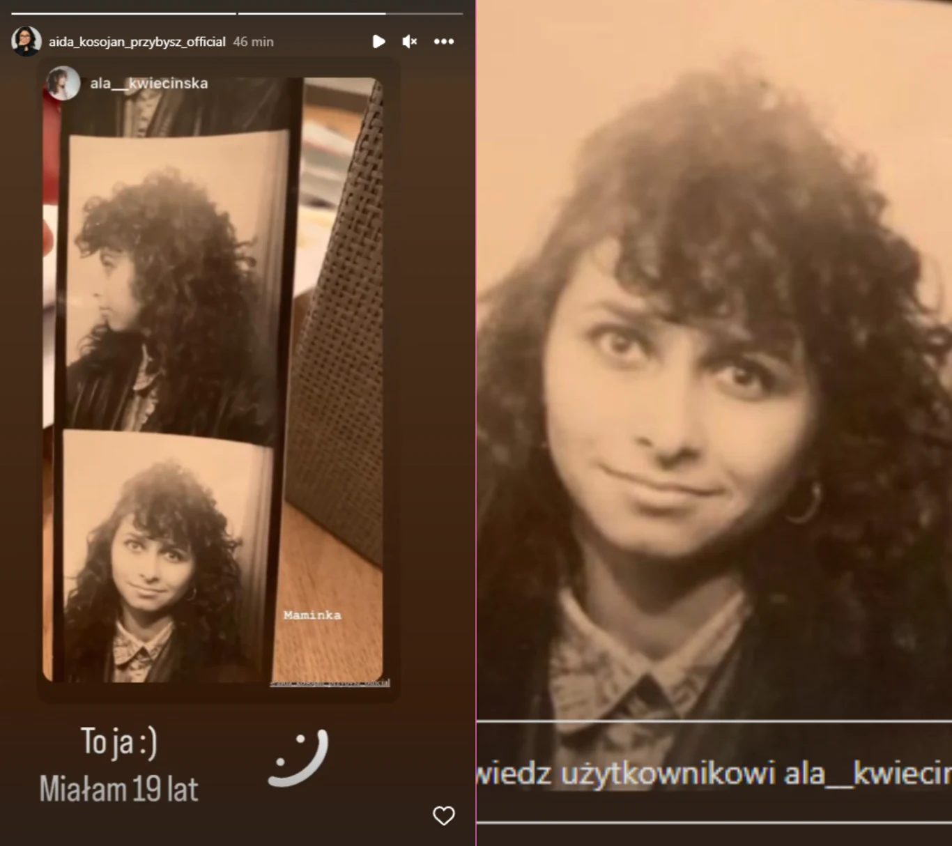 Aida Kosojan-Przybysz na zdjęciu z młodości Aida Kosojan-Przybysz na zdjęciu z młodości