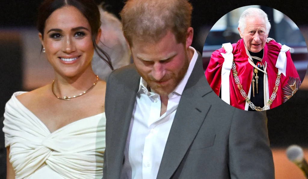 Meghan Markle i książę Harry, król Karol III