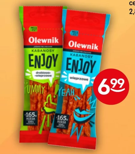 Olewnik Enjoy Kabanosy drobiowo-wieprzowe 105 g