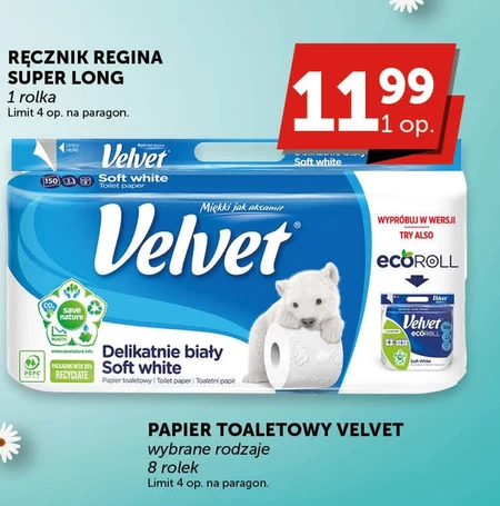 Velvet Papier toaletowy delikatnie biały 8 rolek
