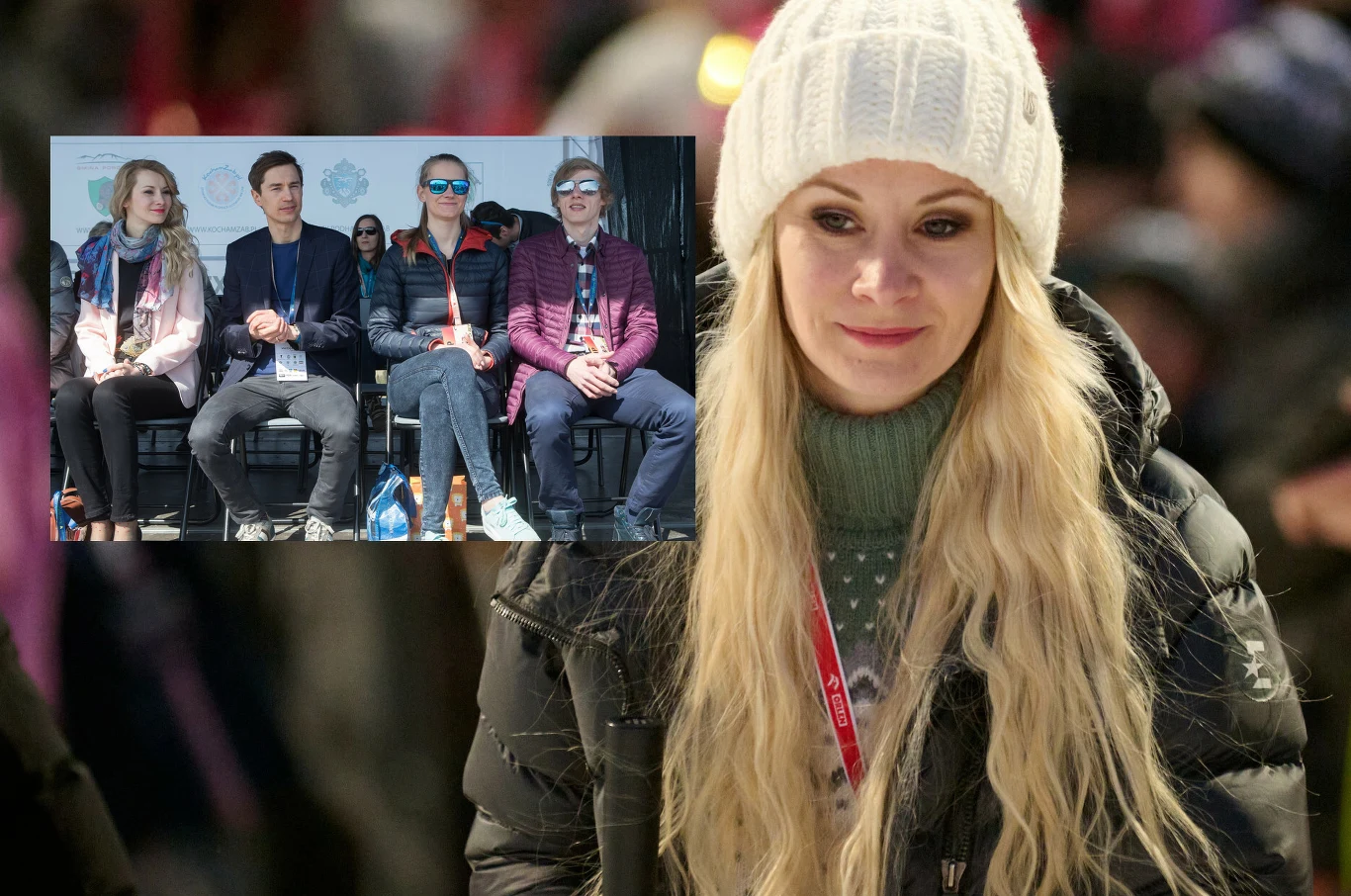 Ewa Stoch z mężem i Marta z Dawidem Kubackim