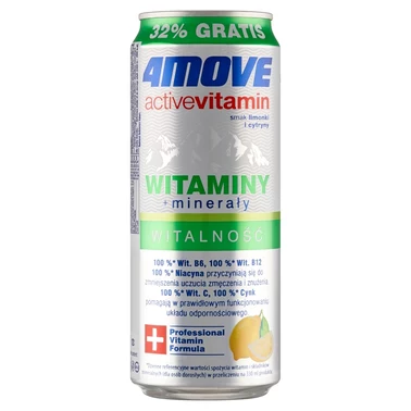 4Move Active Vitamin Gazowany napój smak limonki i cytryny 330 ml - 7