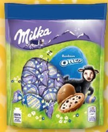 Milka Czekolada mleczna z nadzieniem mlecznym oraz pokruszone ciastka 86 g