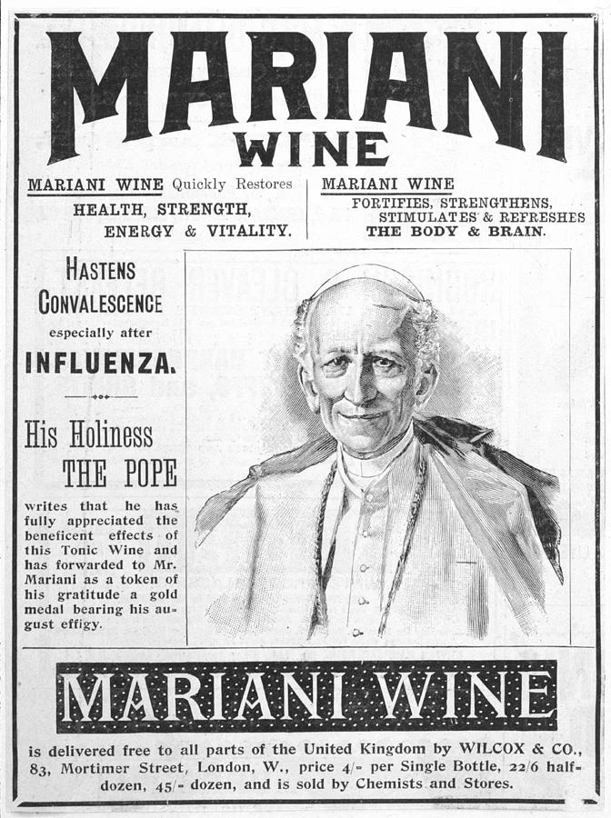 Papież Leon XIII reklamujący Vin Mariani