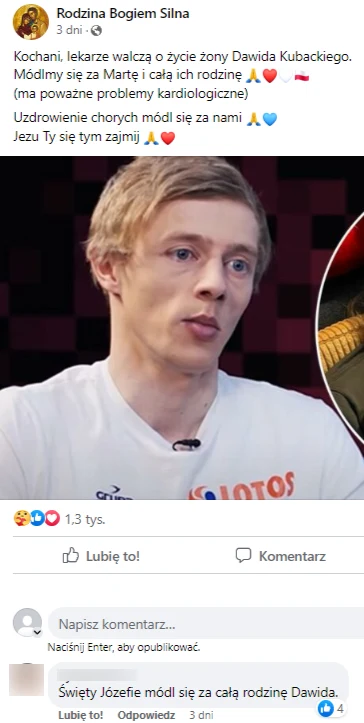 Internauci modlą się za Martę Kubacką i Dawida Kubackiego Internauci modlą się za Martę Kubacką i Dawida Kubackiego