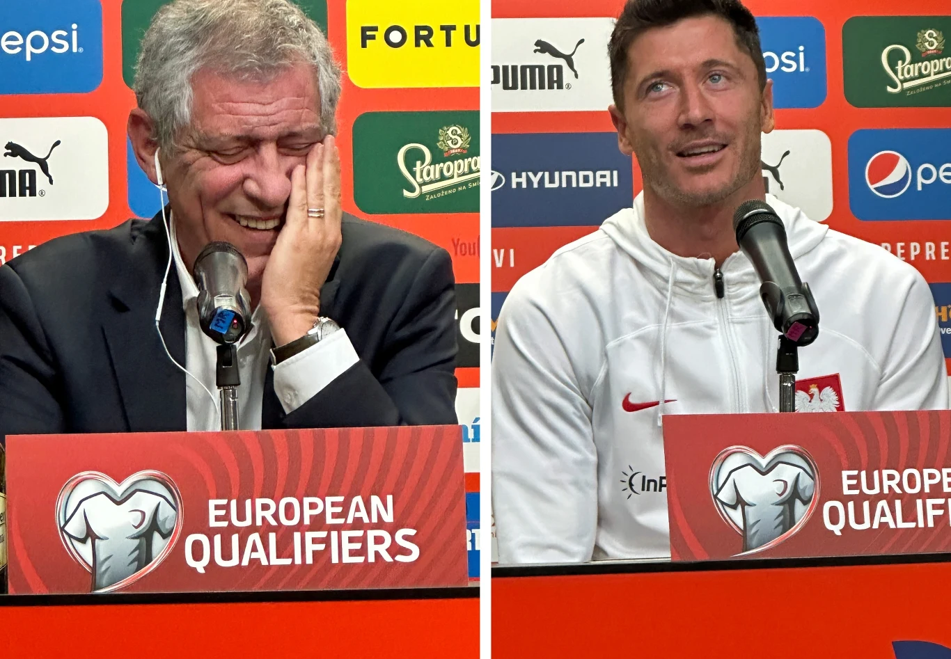Fernando Santos wybuchnął śmiechem na konferencji prasowej przed meczem z Czechami Fernando Santos wybuchnął śmiechem na konferencji prasowej przed meczem z Czechami