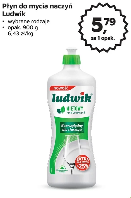 Ludwik Płyn do naczyń miętowy 900 g