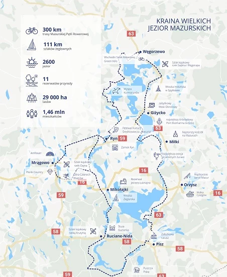 Nowe atrakcje turystyczne w Polsce to Mazurska Pętla Rowerowa, której otwarcie zaplanowano na lato 2023.