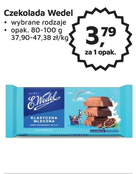 E. Wedel Czekolada mleczna klasyczna 90 g