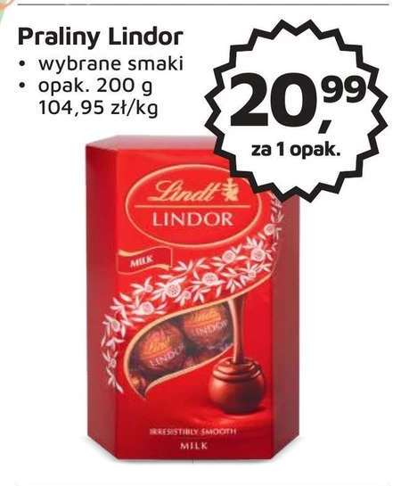 Lindt Lindor Praliny z czekolady mlecznej 200 g