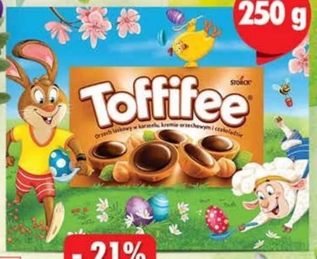 Toffifee Orzech laskowy w karmelu kremie orzechowym i czekoladzie 250 g (2 x 15 sztuk)