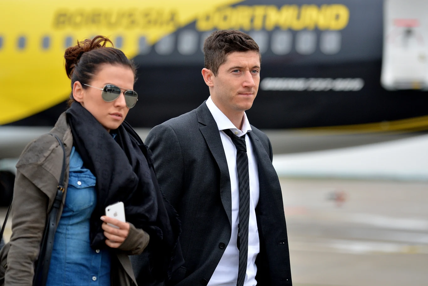 Robert Lewandowski z Anną w Dortmundzie 